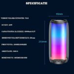 Boxa Portabila Bluetooth, Wireless, Radio FM, Cu Lumini RGB, Baterie 1500 mAH, 8h de Functionare, Cu Jack Inclus de 3.5 mm, ENGROSS - imagine 2