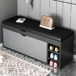 Dulap pentru Pantofi Tip Bancheta 100 x 34 x 51 cm Gri, Engros - imagine 2