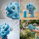 Jucarie Balon de Sapun Dinozaur 16cm cu o Rezerva, Engros - imagine 3
