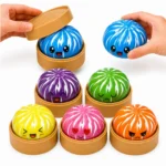 Jucarie Squishy Dumpling 12buc/set 9cm cu Dungi Albe, Engros - imagine 3