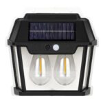 Lampa Solara De Perete Cu 2 Becuri Led Retro Si Senzor De Miscare, Engros