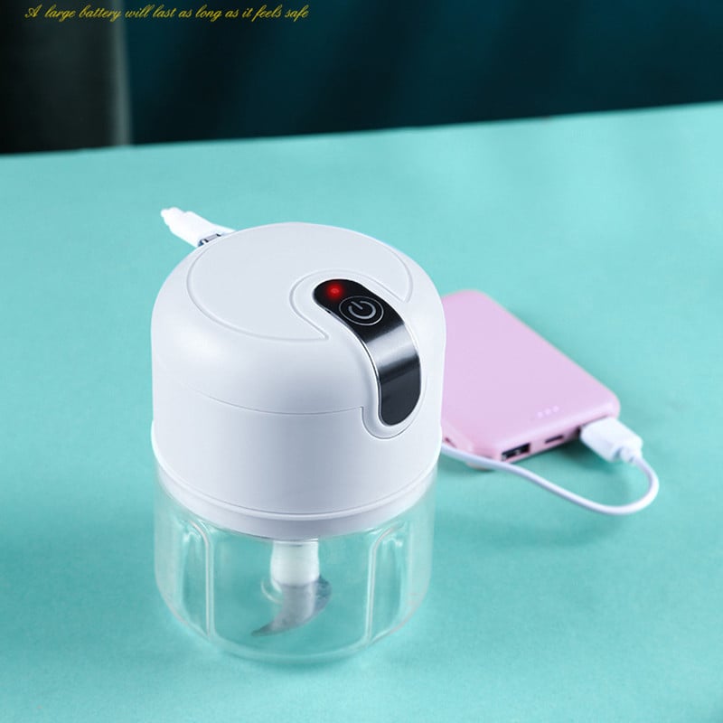 Mini mașină de tocat carne Mașină de tocat usturoi portabilă Mașină de tocat ardei iute USB Presă electrică de usturoi Tocator de alimente Concasor Unelte de bucătărie