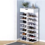 Pantofar Lemn Dublu cu 7 Etaje 100 x 40 x 22 Alb, Engros - imagine 2