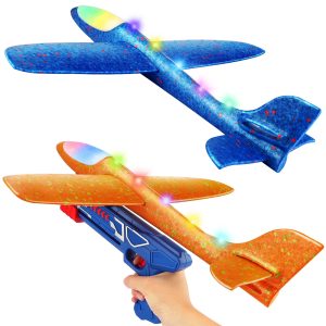 Pistol Lansator Cu Avion Din polistiren cu lumina, Engross