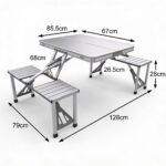 Set Masa Pliabila cu 4 Scaune Pliabila din Aluminiu Rezistent, Engros - imagine 2
