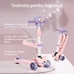 Trotineta Pliabila cu 3 Roti cu Sunete, Lumini si Baloane de Sapun, Engros - imagine 2