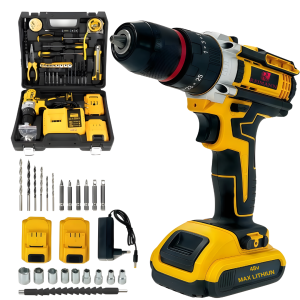 Trusa Bormasina 48V REIMANN © , cu 2 Acumulatori si incarcator, 30 Accesorii, Engros
