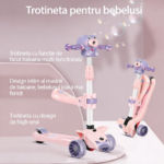 Trotineta Pliabila cu 3 Roti cu Sunete, Lumini si Baloane de Sapun, Engros - imagine 2