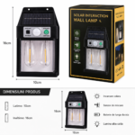 Lampa Solara cu 2 Becuri Retro 10×16 cm Model Ieftin Lumina Alb Cald 2700k, Engros - imagine 2