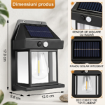 Lampa Solara 1 Bec Retro cu Senzor de Miscare, Engros - imagine 3