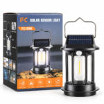 Lampa Solara Tip Felinar 20x11cm cu 4 Nivele de Lumina si Senzor de Miscare, Engros - imagine 2
