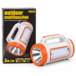 Lanterna 3W + LED cu Incarcare Solara/Priza cu Acumulator de 2400 mAh, Engros