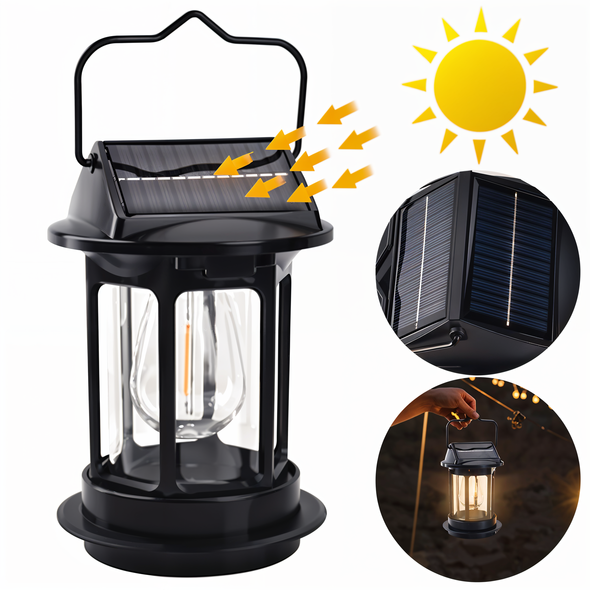 magnific_upscale_CqUQzO0EEy.png Lampa Solara Tip Felinar 20x11cm cu 4 Nivele de Lumina si Senzor de Miscare, Engros - imagine 1